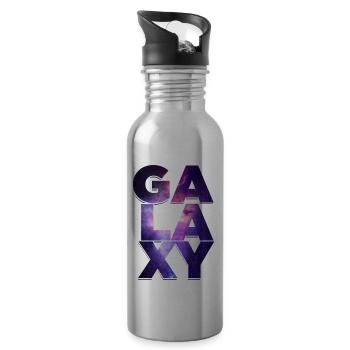 GALAXY Design! - Water bottle with straw - silver - Right