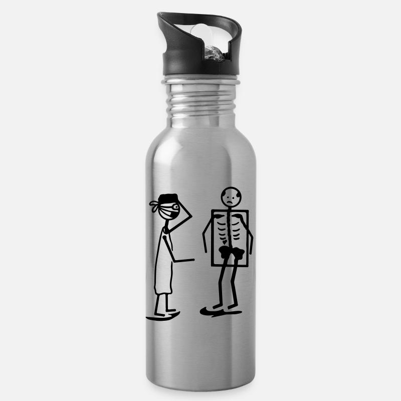 Radiologe - Trinkflasche mit integriertem Trinkhalm - Lightsilver