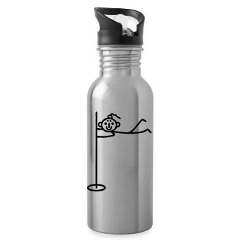 Pole dance Frau - Trinkflasche mit integriertem Trinkhalm - Lightsilver - Rechts