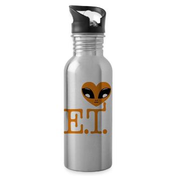 Ich HERZ ET - Trinkflasche mit integriertem Trinkhalm - Lightsilver - Rechts