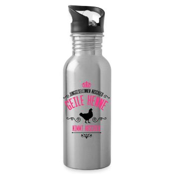 junggesellinnen geile henne abschied - Trinkflasche mit integriertem Trinkhalm - Lightsilver - Rechts