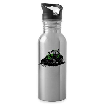 Tractor - tug - farmer - farmer - Water bottle with straw - silver - Right