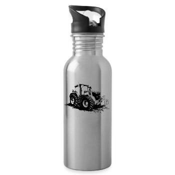 Tractor - tug - farmer - farmer - Water bottle with straw - silver - Right
