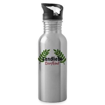 Dorfkind - Trinkflasche mit integriertem Trinkhalm - Lightsilver - Rechts