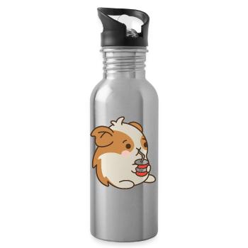 Hamster - Trinkflasche mit integriertem Trinkhalm - Lightsilver - Rechts