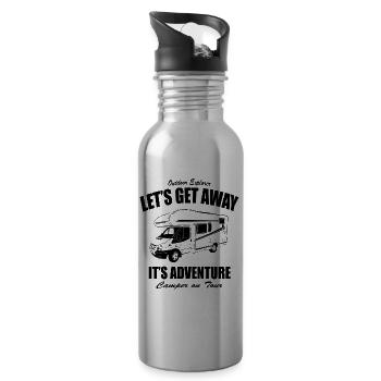 Wohnmobil - Caravan - Camping - Camper - Trinkflasche mit integriertem Trinkhalm - Lightsilver - Rechts