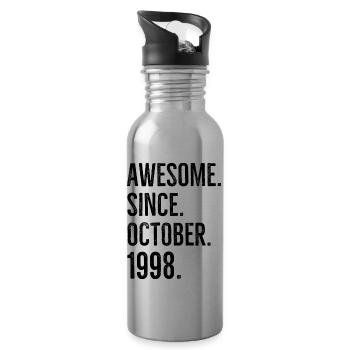 Awesome Since October 1998 - Water bottle with straw - silver - Right