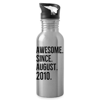 Awesome Since August 2010 - Water bottle with straw - silver - Right