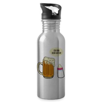Ich bin dein Vater Bier Meme - Trinkflasche mit integriertem Trinkhalm - Lightsilver - Rechts