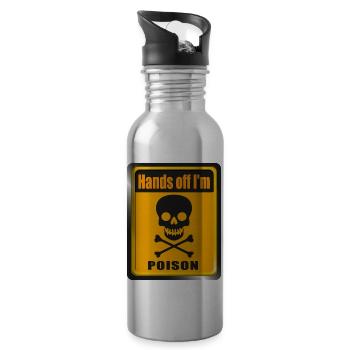 Hands off i'm Poison - Trinkflasche mit integriertem Trinkhalm - Lightsilver - Rechts