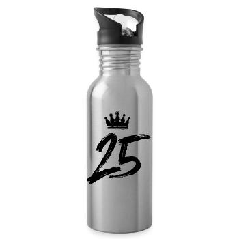 25 Zahl Krone - Trinkflasche mit integriertem Trinkhalm - Lightsilver - Rechts