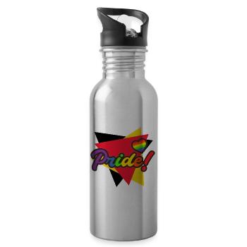Christoper Street Day Gay Pride - Water bottle with straw - silver - Right