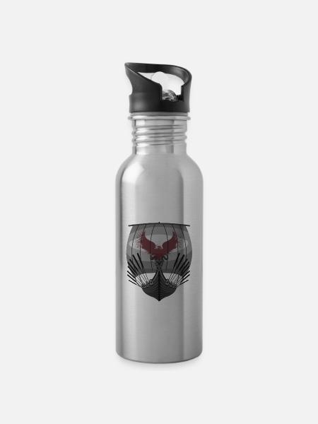 Viking Ship - Trinkflasche mit integriertem Trinkhalm - Lightsilver