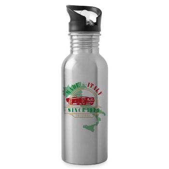 Made in Italy Spider 124 Cabrio 1972 Oldtimer - Water bottle with straw - silver - Right