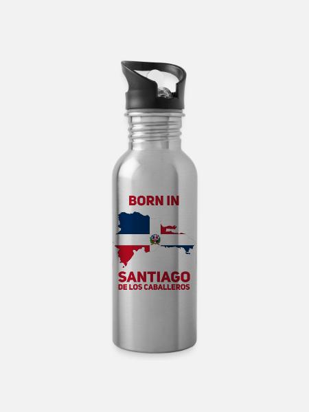 Dominikanische Republik - Trinkflasche mit integriertem Trinkhalm - 