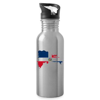 République dominicaine - Gourde avec paille intégrée - argent clair - Droite