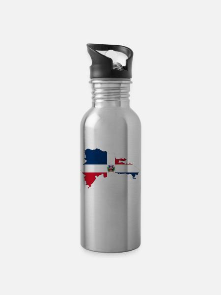 Dominikanische Republik - Trinkflasche mit integriertem Trinkhalm -