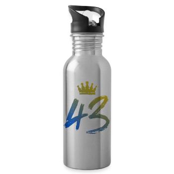 43 Number crown - Water bottle with straw - silver - Right