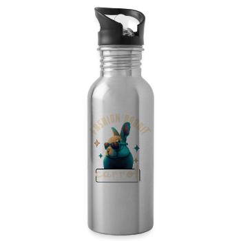 Fashion Pop Carrot Bunny - Water bottle with straw - silver - Right