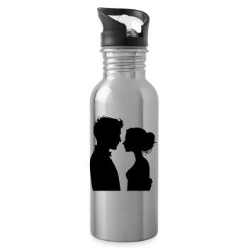 Ehepaar Hochzeit Couple Heirat - Trinkflasche mit integriertem Trinkhalm - Lightsilver - Rechts