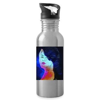 zwei Seiten - Trinkflasche mit integriertem Trinkhalm - Lightsilver - Rechts