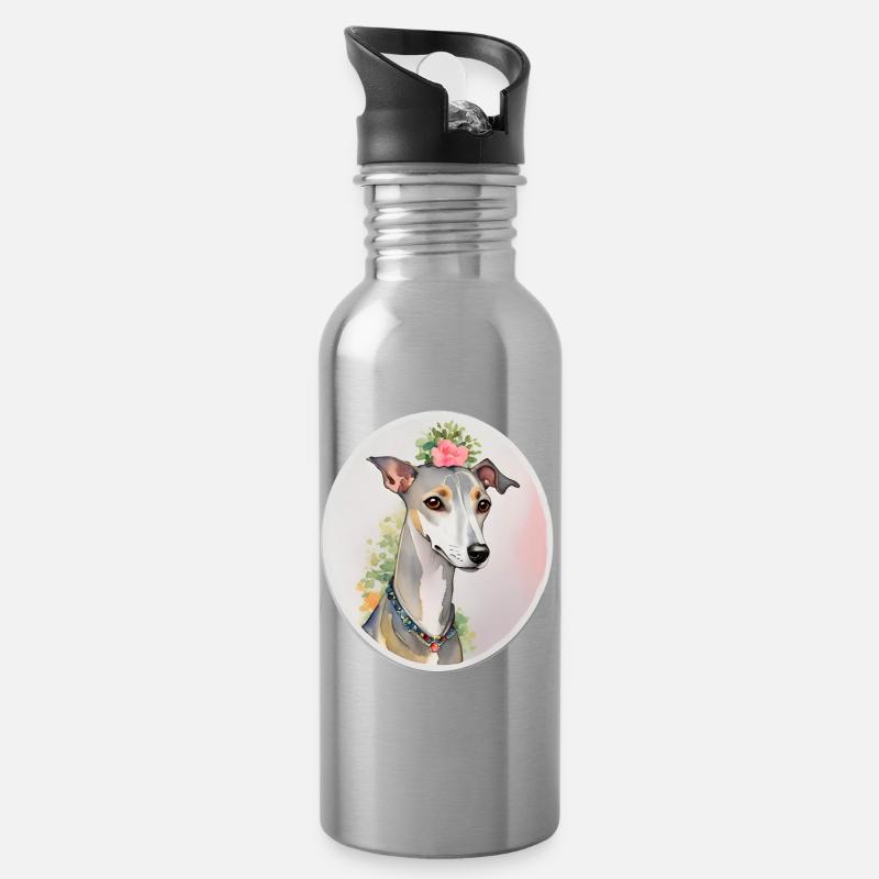 Whippet - Trinkflasche mit integriertem Trinkhalm - Lightsilver