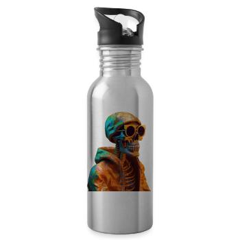 Skeleton Halloween Horror Monster Blood Sunglasses - Water bottle with straw - silver - Right