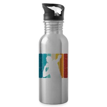 Kugelstoßen - Trinkflasche mit integriertem Trinkhalm - Lightsilver - Rechts