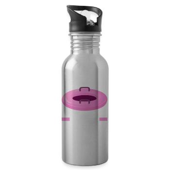 Rafting - Trinkflasche mit integriertem Trinkhalm - Lightsilver - Rechts