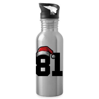 81 Number Christmas - Water bottle with straw - silver - Right