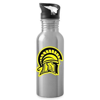 Spartan Head Warrior Sparta Helmet - Water bottle with straw - silver - Right