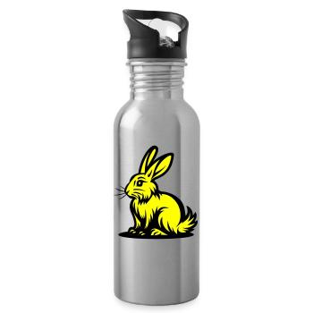 Hase Ostern - Trinkflasche mit integriertem Trinkhalm - Lightsilver - Rechts