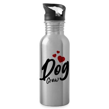 Coeur d’équipage de chien - Gourde avec paille intégrée - argent clair - Droite