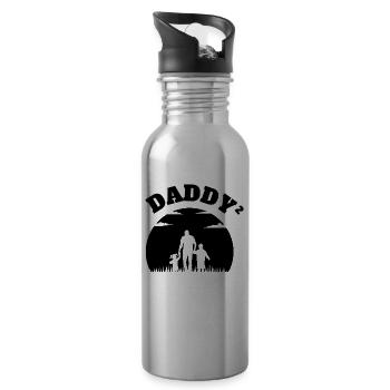 Daddy² Kid Boy Black - Trinkflasche mit integriertem Trinkhalm - Lightsilver - Rechts