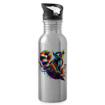 Lemur - Trinkflasche mit integriertem Trinkhalm - Lightsilver - Rechts