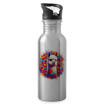 Alpaca - Water bottle with straw - silver - Right