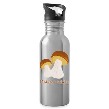 Autumn Mushrooms - Water bottle with straw - silver - Right