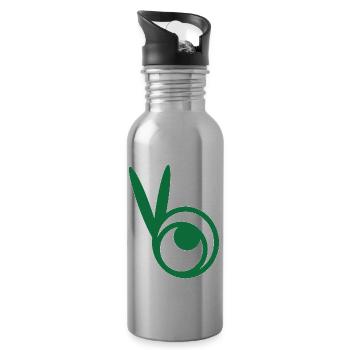 Cute Snail - Water bottle with straw - silver - Right