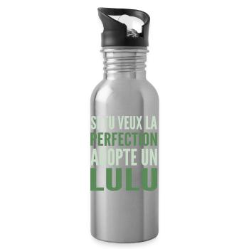 Si tu veux la perfection adopte Lulu Lucas Lucien - Gourde avec paille intégrée - argent clair - Droite