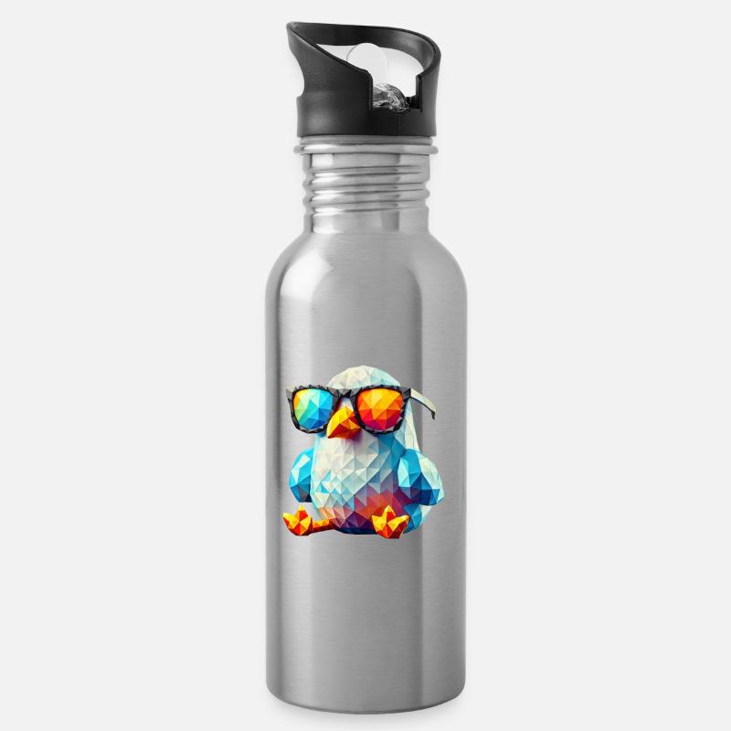 mouette cool lunettes de soleil - Gourde avec paille intégrée - argent clair
