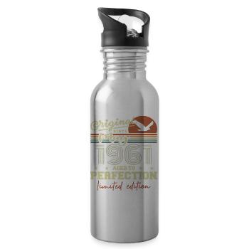 Mai 1961 | Mai 1961 Mai 1961 Geburtstagsgeschenk - Trinkflasche mit integriertem Trinkhalm - Lightsilver - Rechts