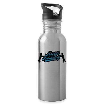 Keep Riding Design Gravelbike Lenker, Geschenk - Trinkflasche mit integriertem Trinkhalm - Lightsilver - Rechts