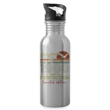 August 1988 Birthday August 1988 Vintage August 1988 - Water bottle with straw - silver - Right