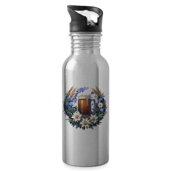 Naturliebhaber Bierkranz Trachtenshirt Ersatzdirnd - Trinkflasche mit integriertem Trinkhalm - Lightsilver - Rechts