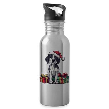 Cadeaux de Noël pour le chien dogue allemand - Gourde avec paille intégrée - argent clair - Droite