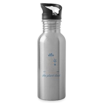 Plant dad funny men gardening goth gardener - Water bottle with straw - silver - Right