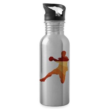 Dunk au basket en rétrogradient - Gourde avec paille intégrée - argent clair - Droite