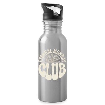 Emerald Monday Club Logo - Water bottle with straw - silver - Right