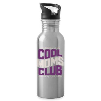 Club des mamans cool - Un cadeau des mamans pour la fête des mères - Gourde avec paille intégrée - argent clair - Droite