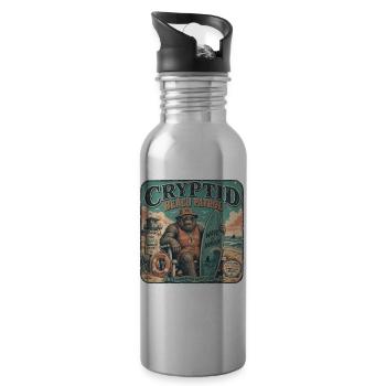 Cryptid Beach Patrol Motif Rétro Gorille Vintage - Gourde avec paille intégrée - argent clair - Droite
